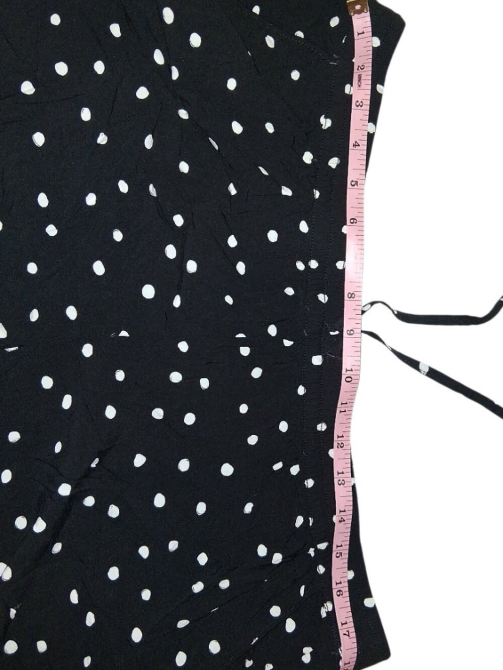 Black White Polka Dot Drawstring Boho Pom Pom Shorts Women's - Picture 6 of 8